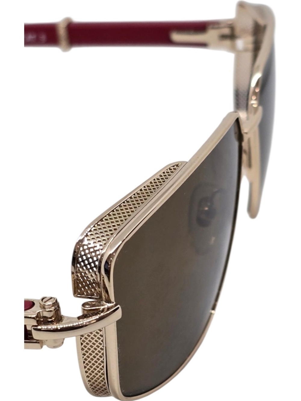 Porta Romana Gold Frame Sunglasses with Burgundy Temples